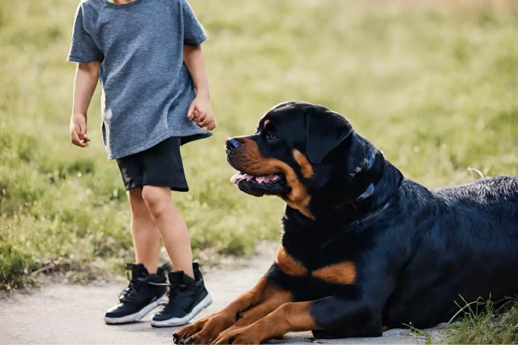 Rottweiler sobib hästi lastega
